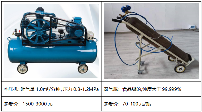 氣調包裝機用戶自備設備